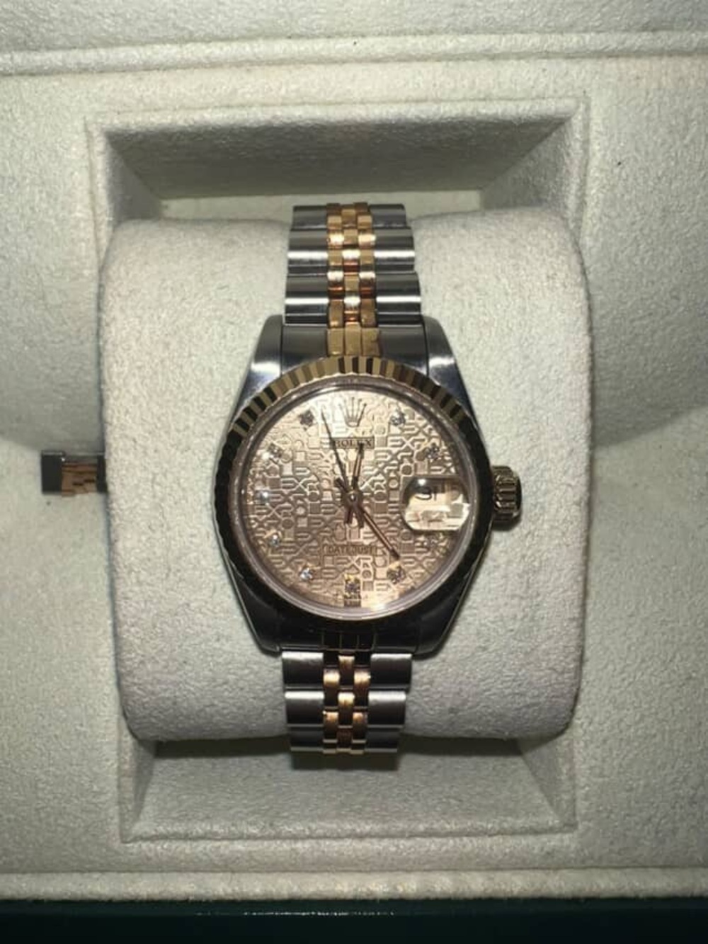 Rolex Datejust Two-Tone 18K Gold & Steel Jubilee Bracelet | Pattern Dial | Box